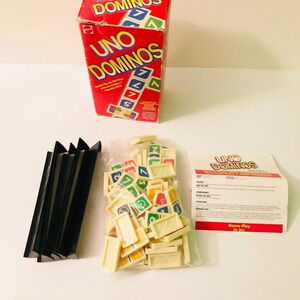 1995 UNO  Dominos Tile Card Game Players Complete Mattel